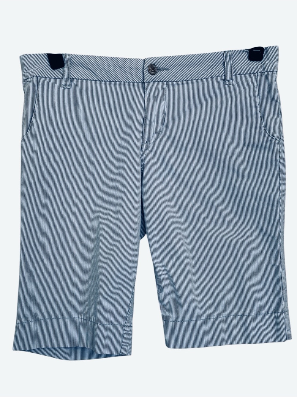 Dickies Hickory Pinstripe Bermuda Shorts Juniors 11 Blue White Y2K Skater